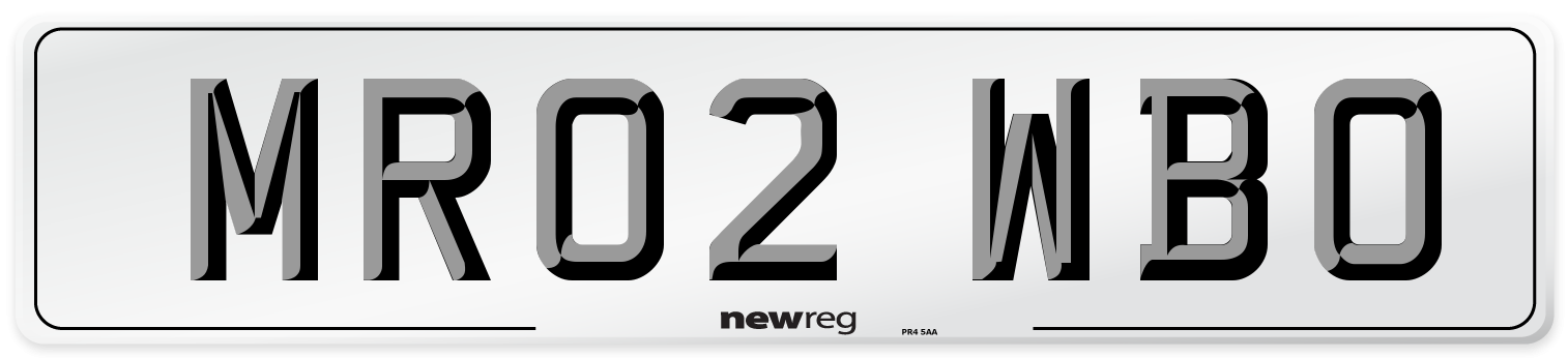 MR02 WBO Number Plate from New Reg